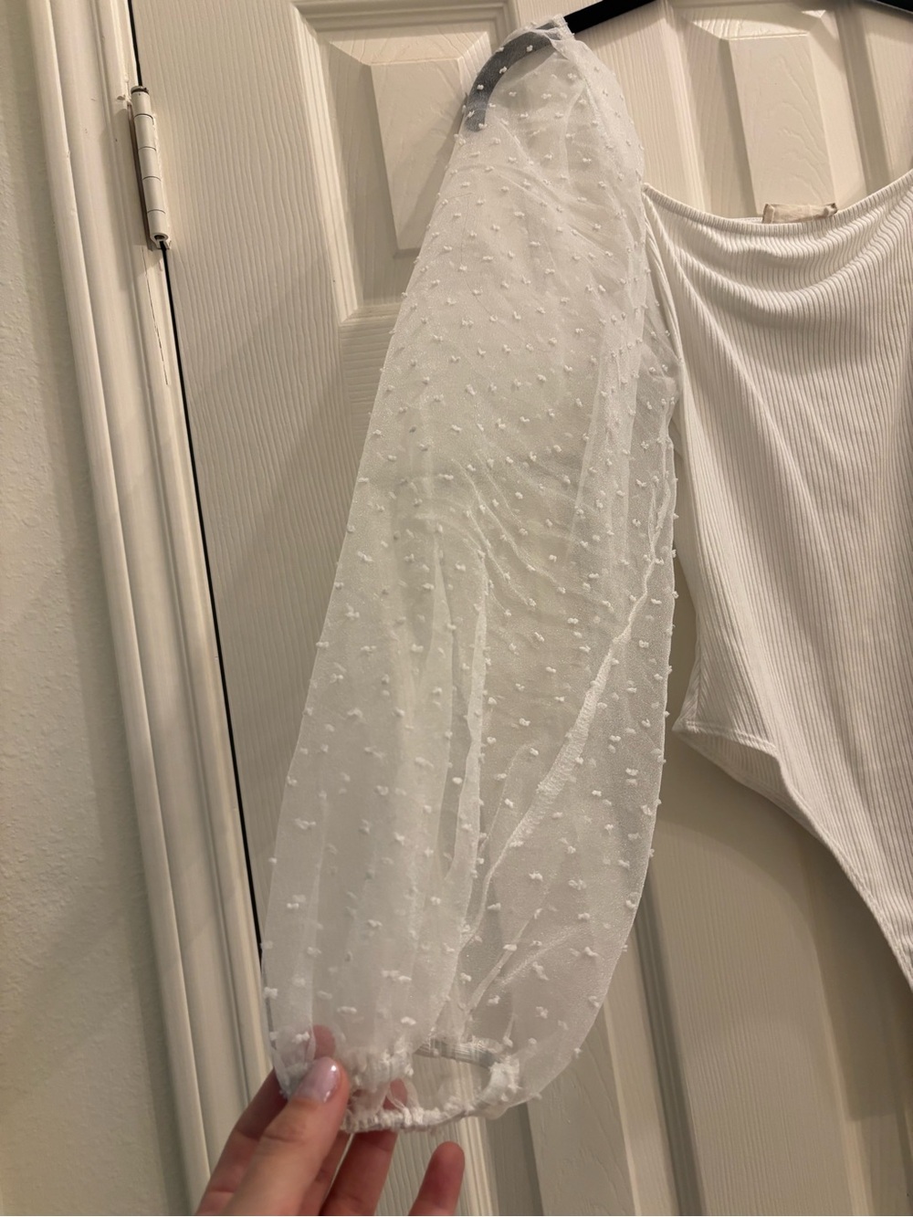 Altar'd State White Ribbed Square Neck Bodysuit - Picture 3 of 3